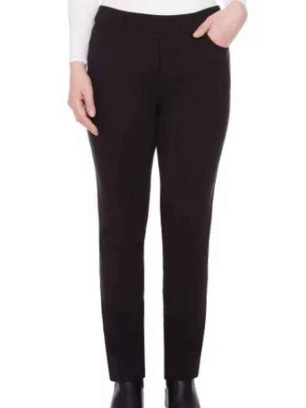 NWOT S.C. & Co. 5 Pocket Women's M Black Pull-On Pants Stretch Comfort Fit